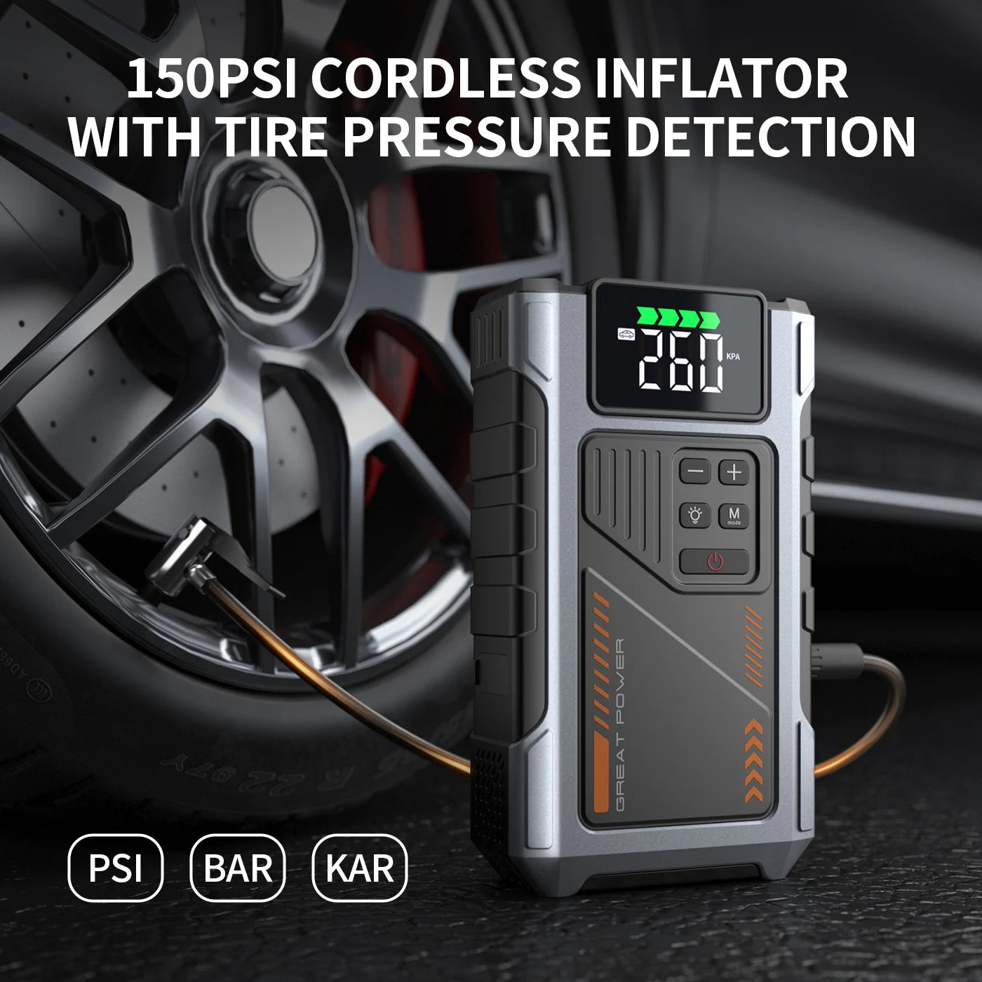 Power Up Your Journey: 3000A Portable Car Jump Starter with Air Compressor and Tire Inflator