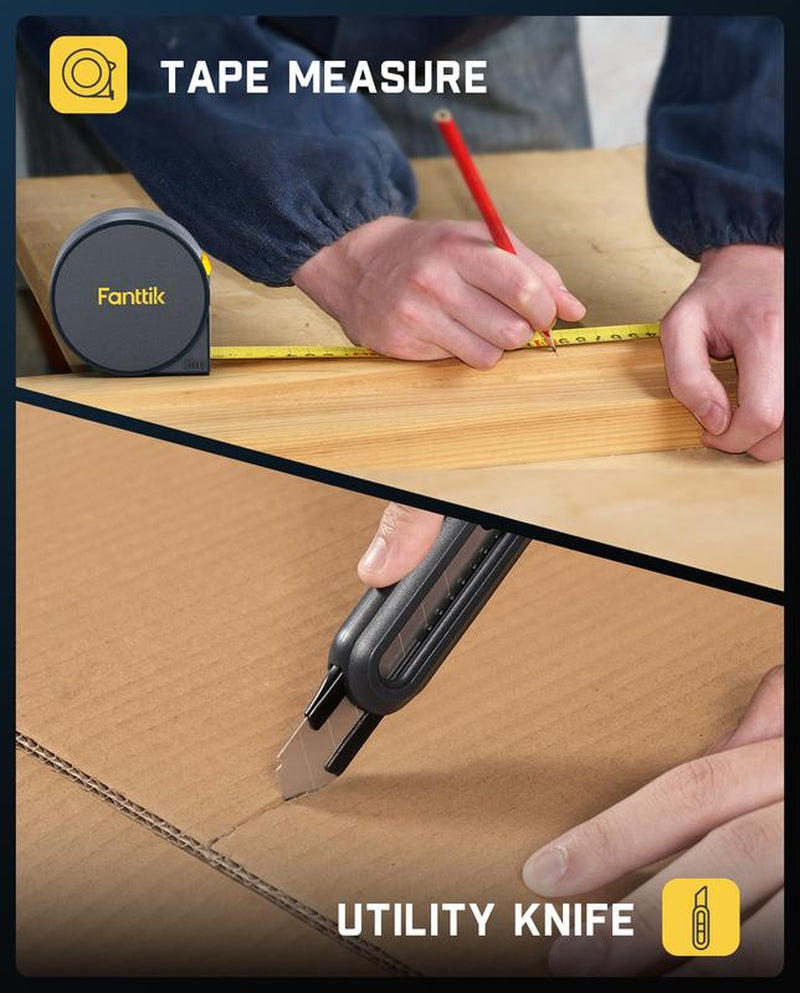 Fanttik Super Brand Day S1 NEX Studio Electric Screwdriver Tool Kit, 3 Torque Settings, Max 6N.M, 10 Magnetic Bits, 7 Types Tools, Hex Keys, Spanner, Claw Hammer, Household Tool Kits for Home Repairs, Idea DIY Christmas Gift