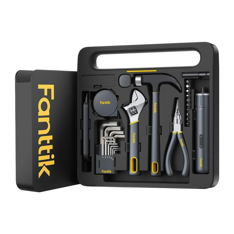 Fanttik Super Brand Day S1 NEX Studio Electric Screwdriver Tool Kit, 3 Torque Settings, Max 6N.M, 10 Magnetic Bits, 7 Types Tools, Hex Keys, Spanner, Claw Hammer, Household Tool Kits for Home Repairs, Idea DIY Christmas Gift