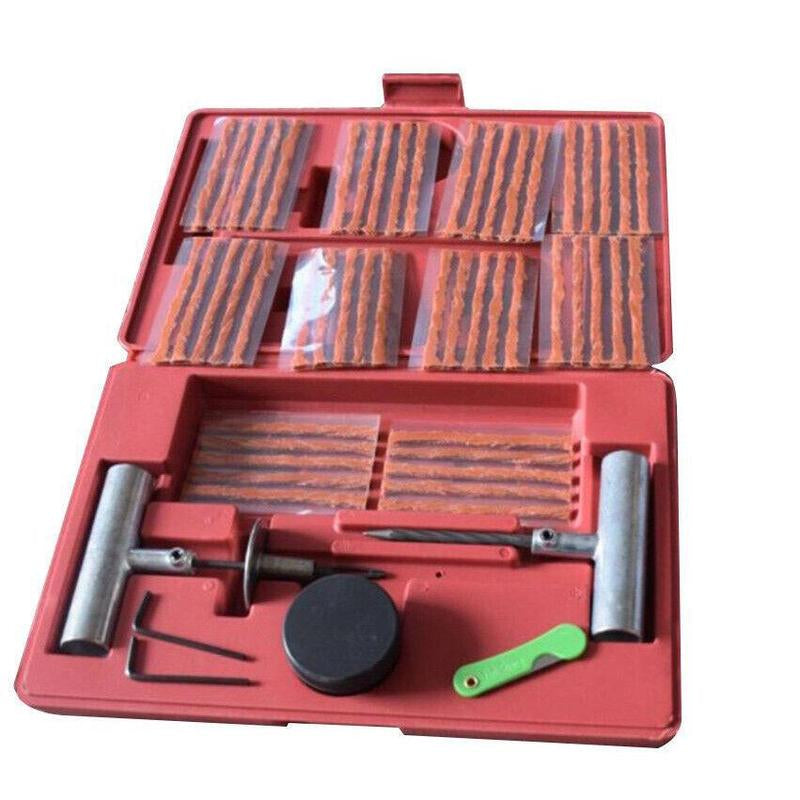 Tire Plug Repair Kit (57Or77-Piece) - Heavy Duty Flat Tire Puncture Repair Kit with Iron & PE Materials, Flexible & Easy to Use, Suitable for Car, ATV, Trailer