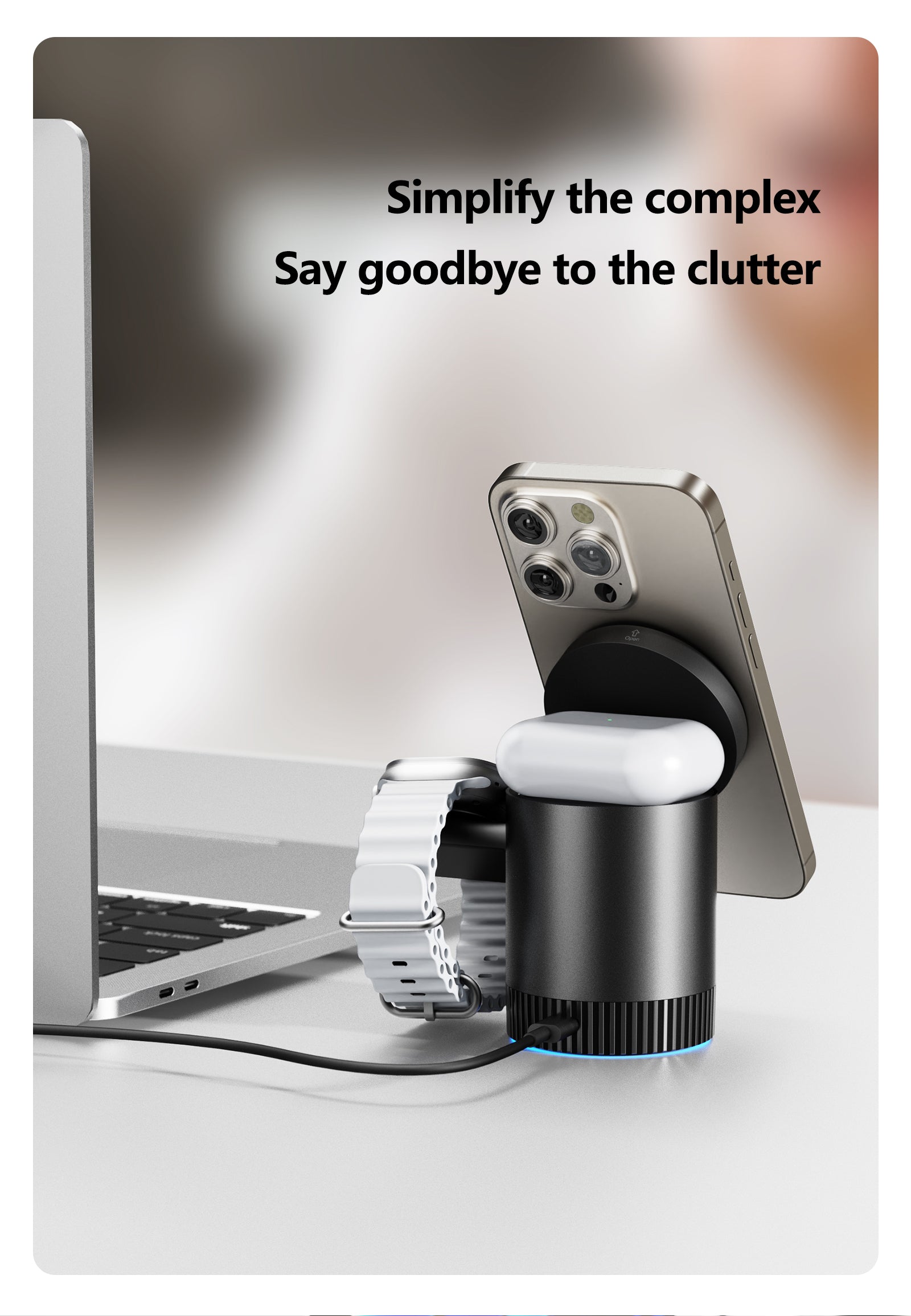 3-in-1 Magnetic Charging Station – Clean & Cable-Free