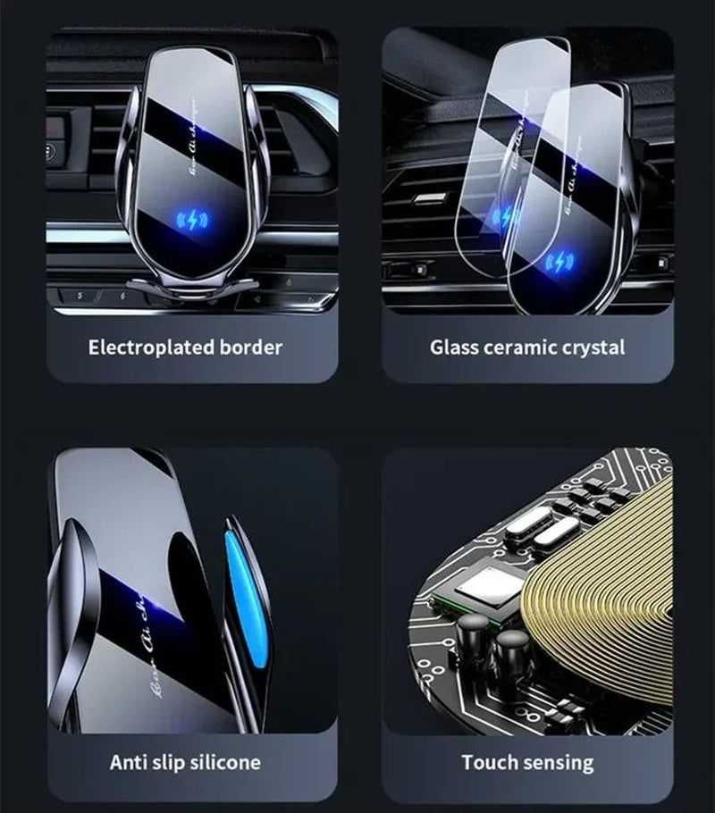 Car Wireless Charger Air Vent Car Phone Holder Mount 15W Fast Charging Station Car Bracket for Iphone 16 15 14 13 12 Samsung Xiaomi