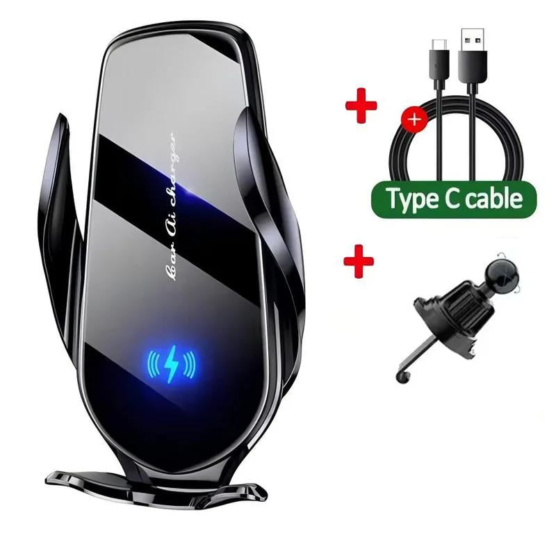 Car Wireless Charger Air Vent Car Phone Holder Mount 15W Fast Charging Station Car Bracket for Iphone 16 15 14 13 12 Samsung Xiaomi