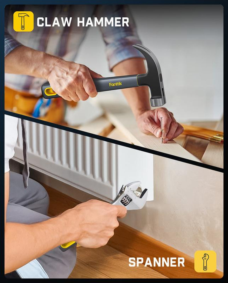 Fanttik Super Brand Day S1 NEX Studio Electric Screwdriver Tool Kit, 3 Torque Settings, Max 6N.M, 10 Magnetic Bits, 7 Types Tools, Hex Keys, Spanner, Claw Hammer, Household Tool Kits for Home Repairs, Idea DIY Christmas Gift