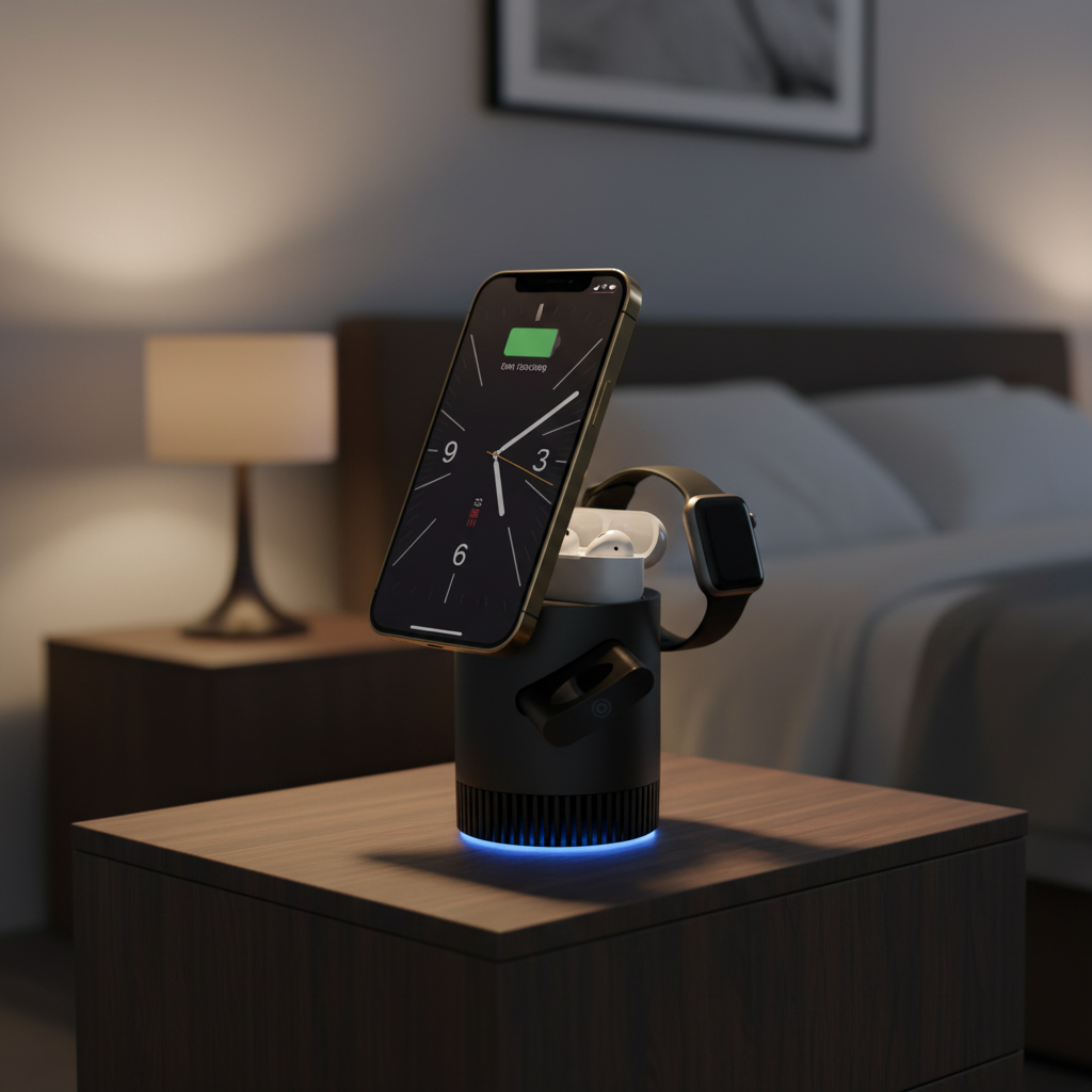 Revolutionary 3-in-1 Magnetic Charging Station – Effortless, Cable-Free Power for Your Devices
