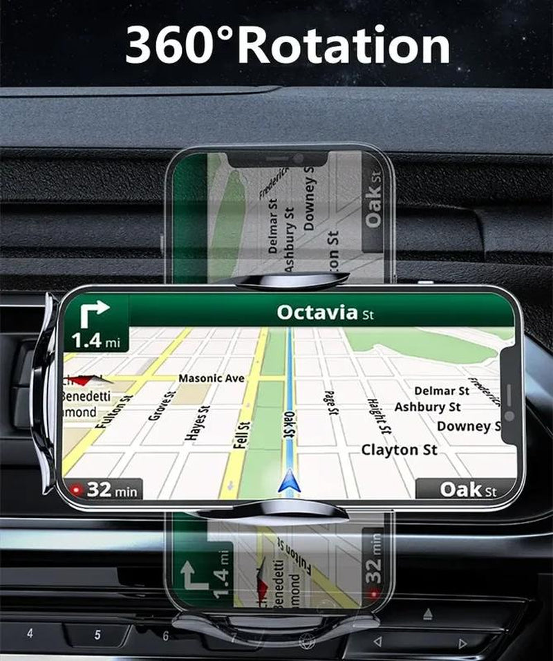 Car Wireless Charger Air Vent Car Phone Holder Mount 15W Fast Charging Station Car Bracket for Iphone 16 15 14 13 12 Samsung Xiaomi